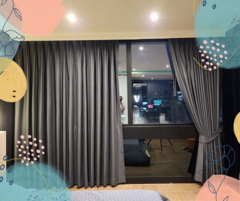 ผ้าม่านม่านจีบblackoutกันแสง ปิ่นเกล้า